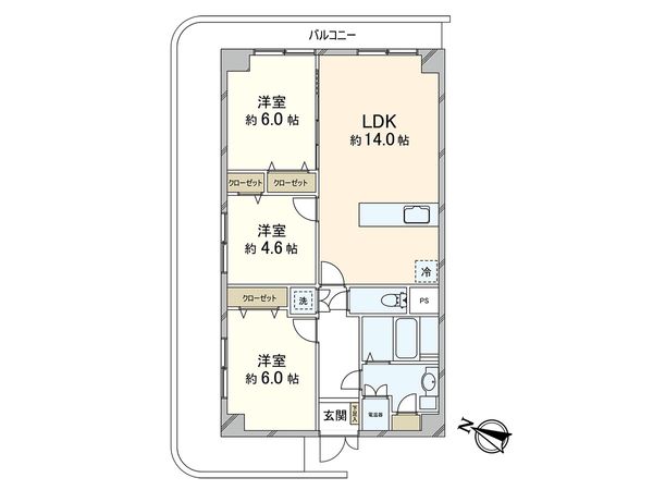 メゾン浦和D棟 間取図(平面図) メゾン浦和D棟 間取図(平面図)