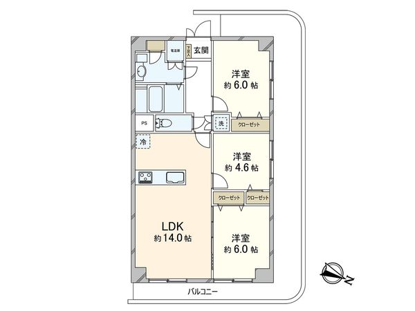 メゾン浦和D棟 間取図(平面図) メゾン浦和D棟 間取図(平面図)