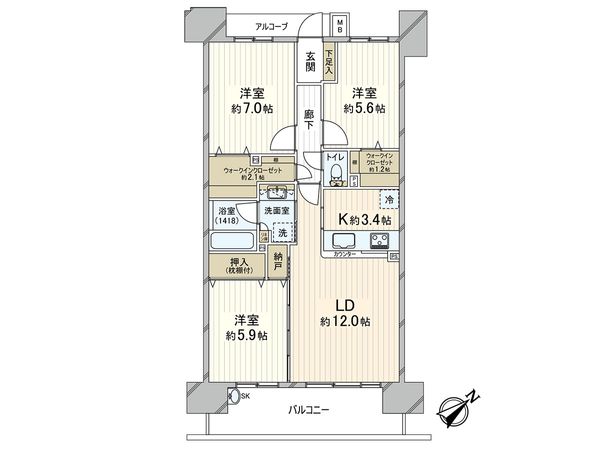 FESTA TOWN ブライトコート 間取図(平面図) 間取図(平面図)