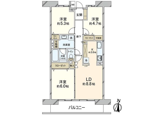 ロイヤルシャトー浦和常盤 間取図(平面図) 間取図(平面図)