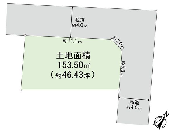 北本市東間8丁目 区画図