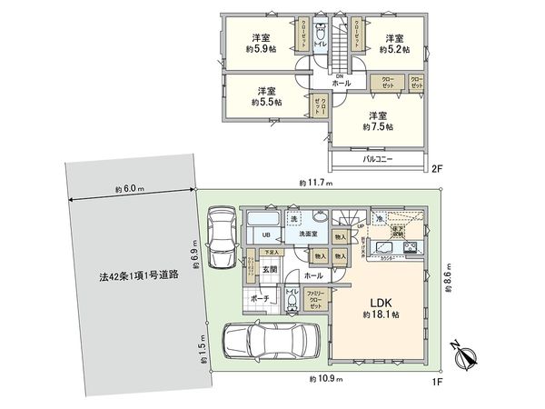 川口市末広1丁目 間取図(平面図) 川口市末広1丁目 間取図(平面図)