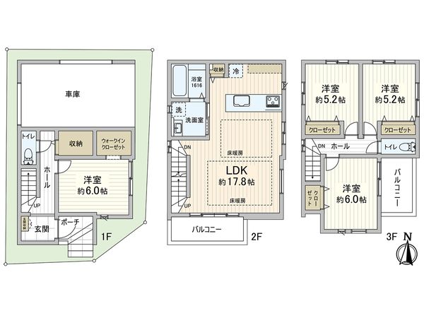 川口市西青木4丁目 3号棟 間取図(平面図) 川口市西青木4丁目 3号棟 間取図(平面図)