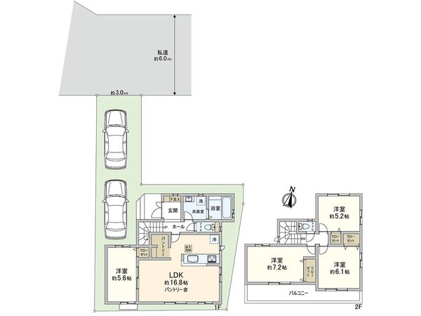 川口市大字安行慈林 E号棟 間取図(平面図) 川口市大字安行慈林 E号棟 間取図(平面図)