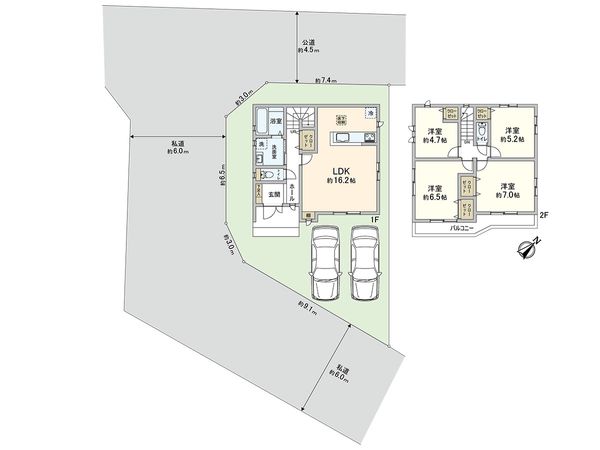 川口市大字安行慈林 H号棟 間取図(平面図) 川口市大字安行慈林 H号棟 間取図(平面図)