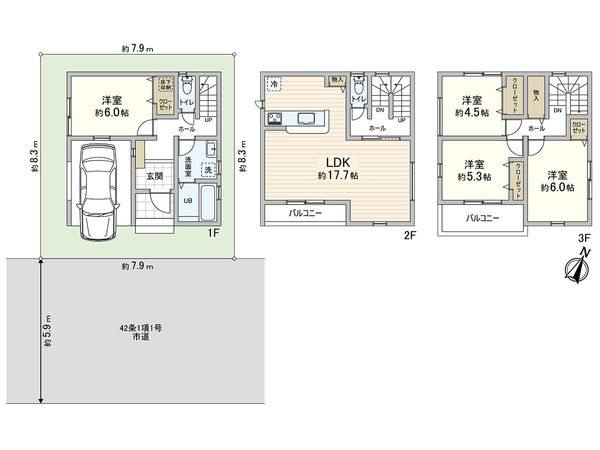 川口市戸塚東2丁目 2号棟 間取図(平面図) 川口市戸塚東2丁目 2号棟 間取図(平面図)