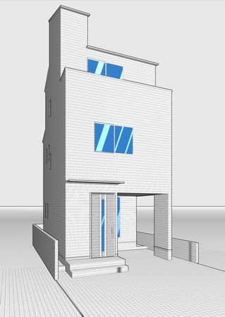 川口市坂下町2丁目 外観パース図 川口市坂下町2丁目 外観パース図