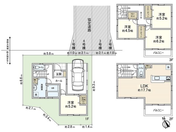 川口市飯原町 4号棟 間取図(平面図)
