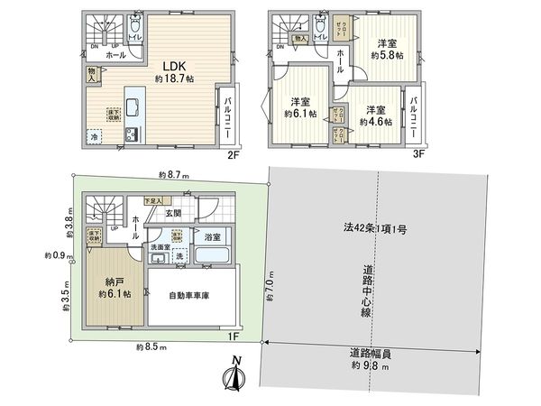 川口市中青木3丁目 間取図(平面図) 川口市中青木3丁目 間取図(平面図)