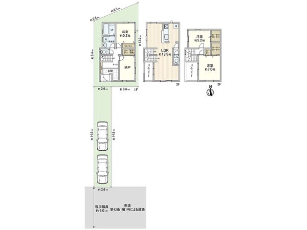 川口市南鳩ヶ谷7丁目 3号棟 間取図(平面図) 川口市南鳩ヶ谷7丁目 3号棟 間取図(平面図)