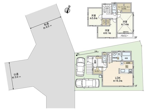 川口市大字赤井 6号棟 間取図(平面図) 川口市大字赤井 6号棟 間取図(平面図)