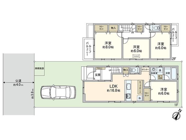 川口市鳩ヶ谷本町4丁目 間取図(平面図) 間取図(平面図)