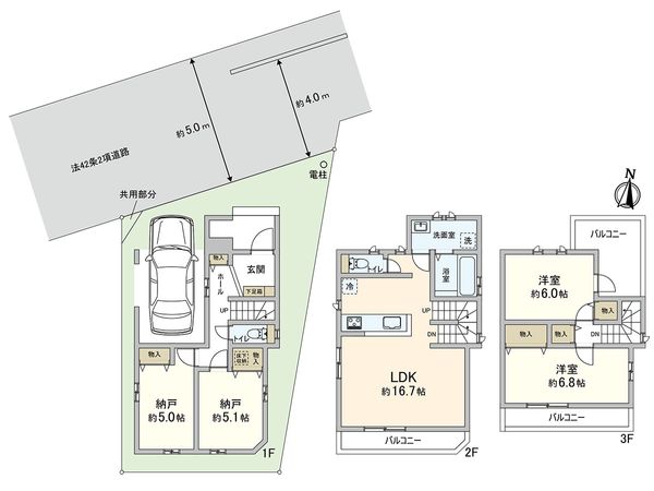 川口市大字里 B号棟 間取図(平面図) 川口市大字里 B号棟 間取図(平面図)