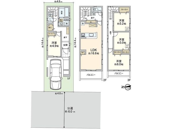 川口市弥平1丁目 1号棟 間取図(平面図) 川口市弥平1丁目 1号棟 間取図(平面図)