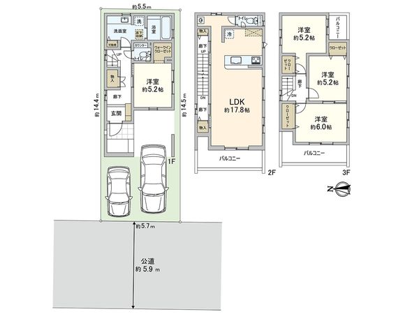川口市弥平1丁目 3号棟 間取図(平面図) 川口市弥平1丁目 3号棟 間取図(平面図)