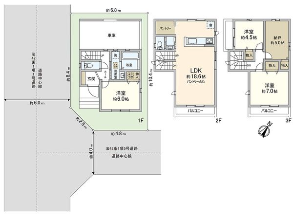 川口市戸塚東4丁目 A号棟 間取図(平面図)