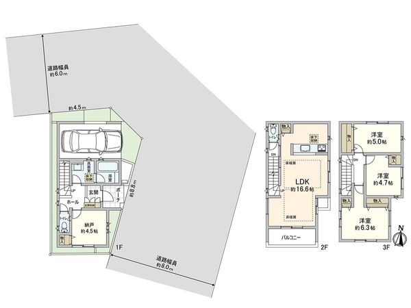 川口市西青木2丁目 4号棟 間取図(平面図) 川口市西青木2丁目 4号棟 間取図(平面図)
