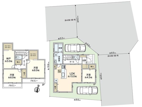 川口市長蔵2丁目 2号棟 間取図(平面図)
