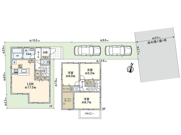 川口市長蔵2丁目 3号棟 間取図(平面図)