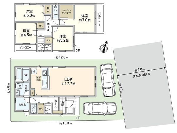 川口市長蔵2丁目 4号棟 間取図(平面図)