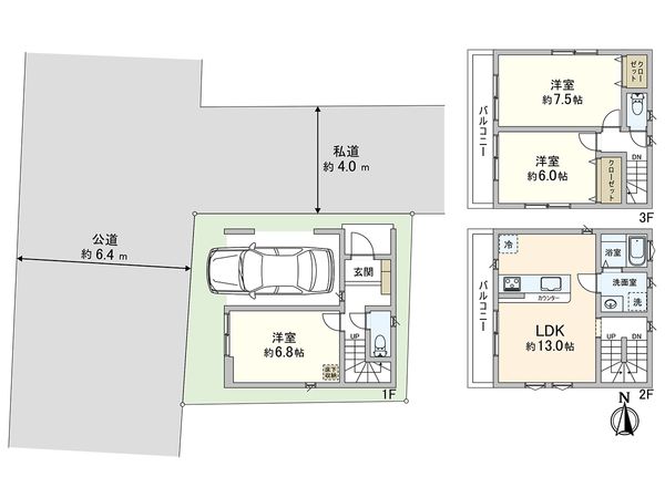 川口市元郷4丁目 A号棟 間取図(平面図)