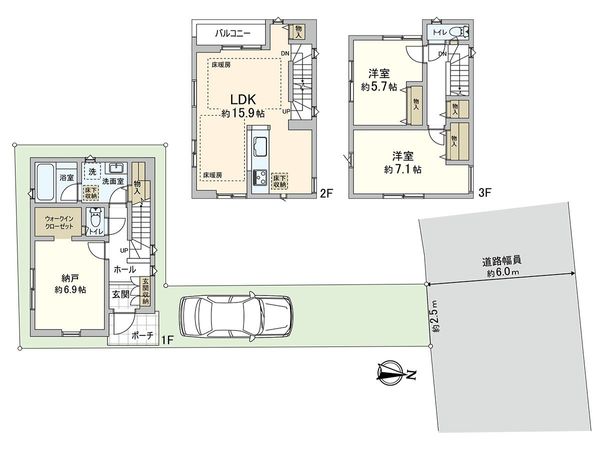 川口市西青木2丁目 2号棟 間取図(平面図) 川口市西青木2丁目 2号棟 間取図(平面図)