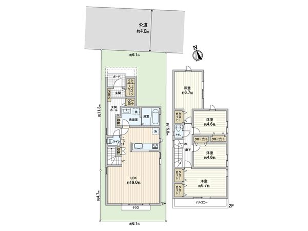 川口市飯塚4丁目 A号棟 間取図(平面図) 川口市飯塚4丁目 A号棟 間取図(平面図)