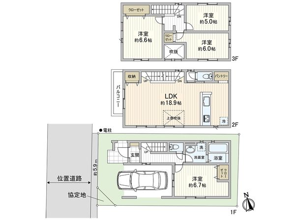 川口市大字辻 10期 1号棟 間取図(平面図) 川口市大字辻 10期 1号棟 間取図(平面図)