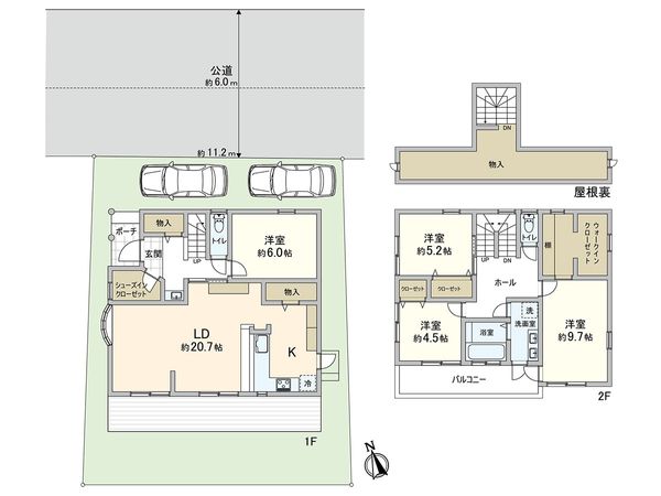 川口市南鳩ヶ谷5丁目 間取図(平面図) 川口市南鳩ヶ谷5丁目 間取図(平面図)
