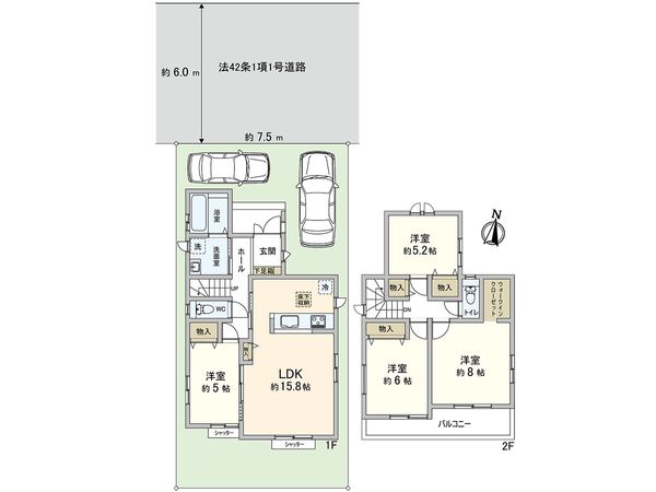 川口市戸塚境町Ⅰ 間取図(平面図) 川口市戸塚境町Ⅰ 間取図(平面図)