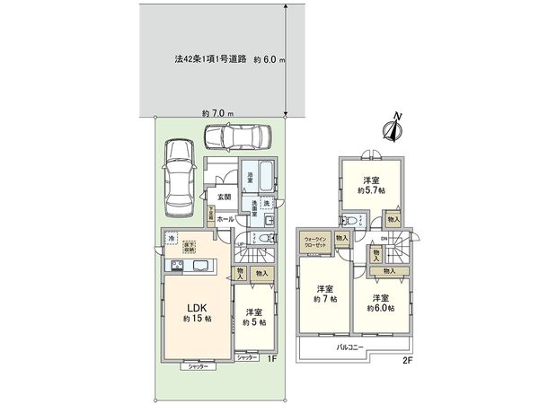 川口市戸塚境町Ⅰ 間取図(平面図) 川口市戸塚境町Ⅰ 間取図(平面図)
