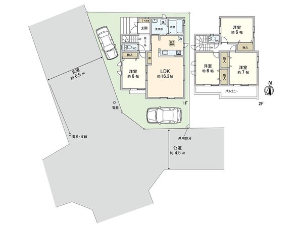 川口市鳩ヶ谷本町2丁目 1号棟 間取図(平面図) 川口市鳩ヶ谷本町2丁目 1号棟 間取図(平面図)