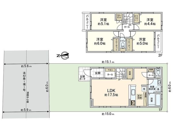 川口市元郷3丁目 2号棟 間取図(平面図)