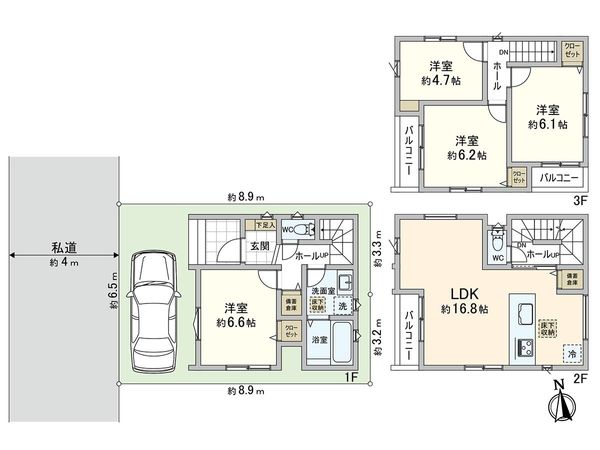 川口市戸塚東1丁目 間取図(平面図) 川口市戸塚東1丁目 間取図(平面図)