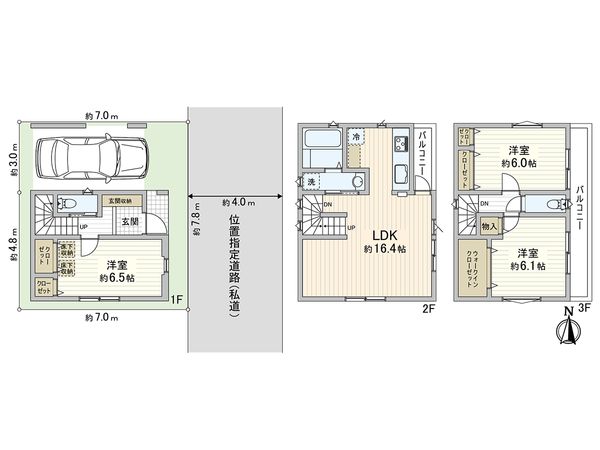 川口市並木1丁目 A号棟 間取図(平面図) 川口市並木1丁目 A号棟 間取図(平面図)