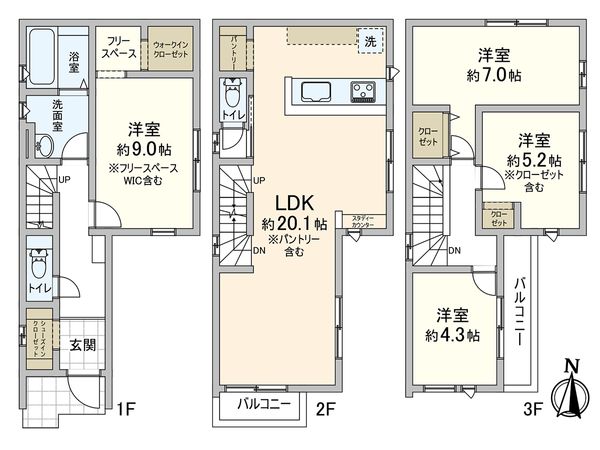 川口市北原台1丁目 間取図(平面図) 川口市北原台1丁目 間取図(平面図)