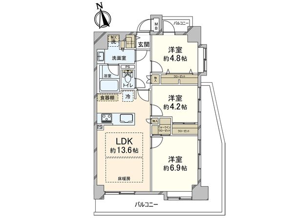川口栄町ローヤルコーポ 間取図(平面図)