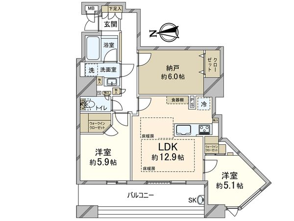 シティデュオタワー川口 間取図(平面図) シティデュオタワー川口 間取図(平面図)