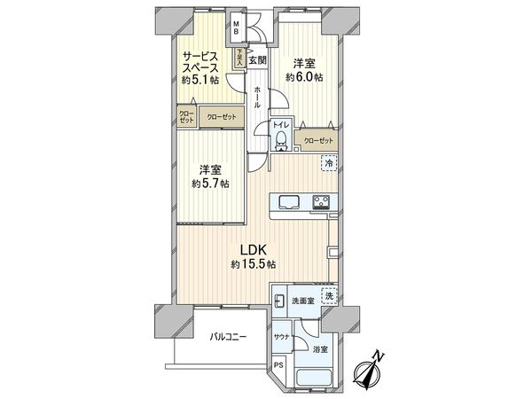 ベルドゥムール川口東 間取図(平面図) ベルドゥムール川口東 間取図(平面図)