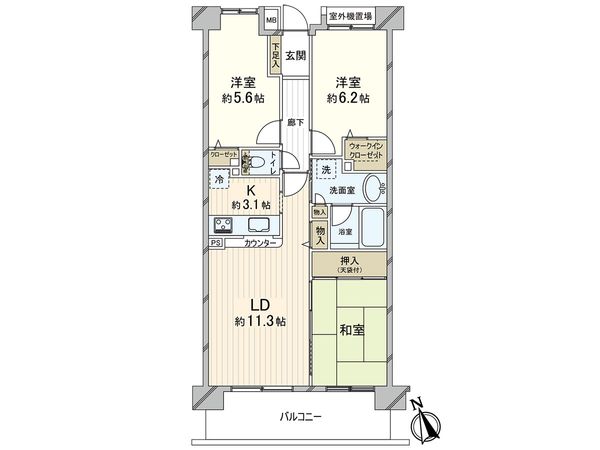 コスモ戸田公園ピアセーレ 間取図(平面図) 間取図(平面図)
