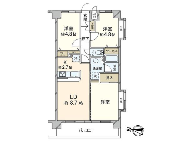 モアグランデ南越谷 間取図(平面図)