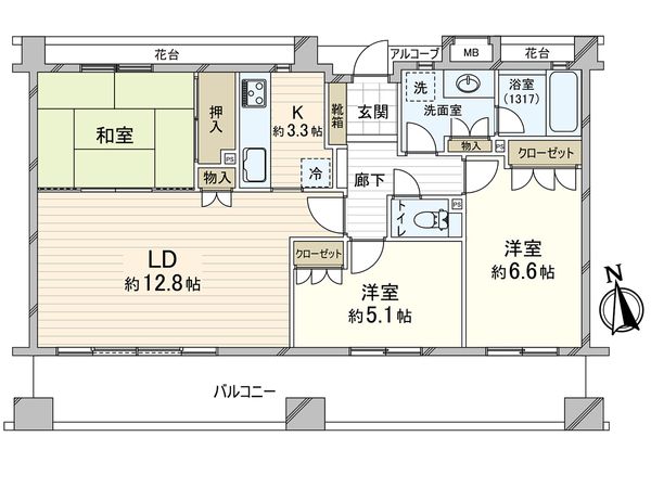 グランパサージュ戸田公園 間取図(平面図) 間取図(平面図)