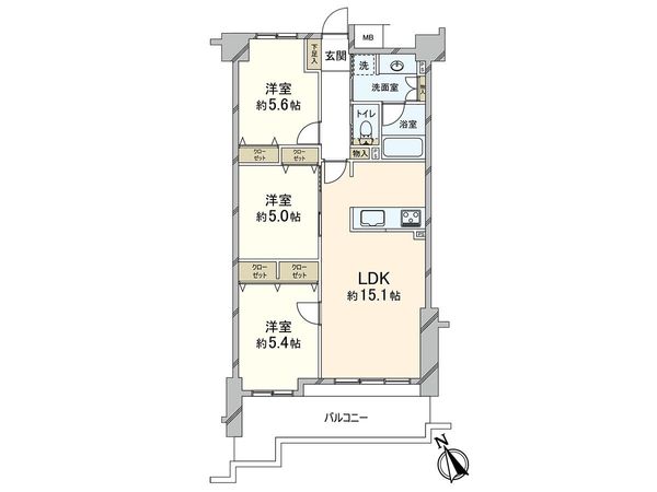 レーベンハイム川口元郷サザンテラス 間取図(平面図)