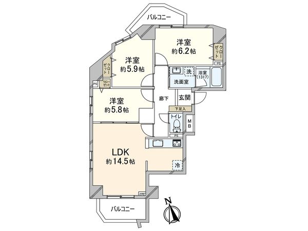 シャインノーブル川口リバーパーク 間取図(平面図) シャインノーブル川口リバーパーク 間取図(平面図)