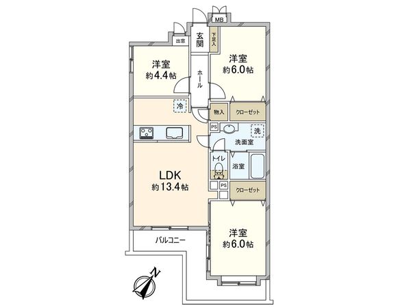 エクセルコート第二川口 間取図(平面図) 間取図(平面図)