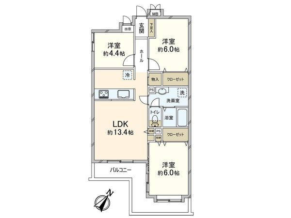 エクセルコート第二川口 間取図(平面図)