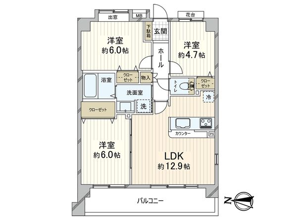 プライムコート川口北原台 間取図(平面図)
