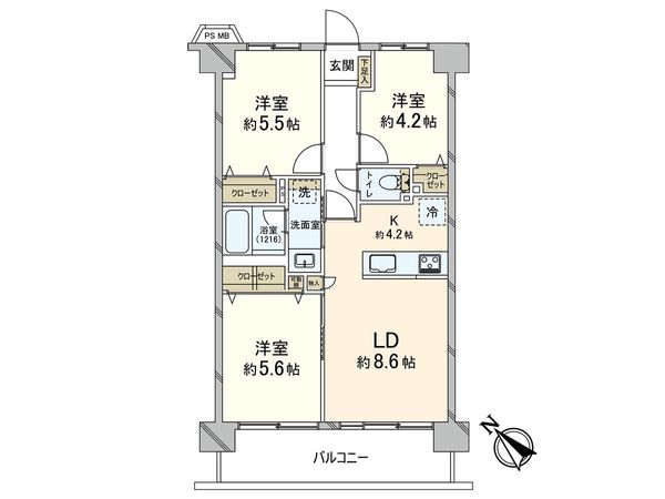 サンマンション川口壱番館 間取図(平面図) サンマンション川口壱番館 間取図(平面図)