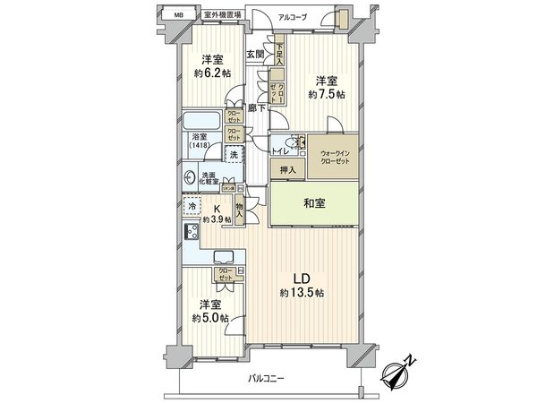 シャリエ川口本町グリーンマークス 間取図(平面図)