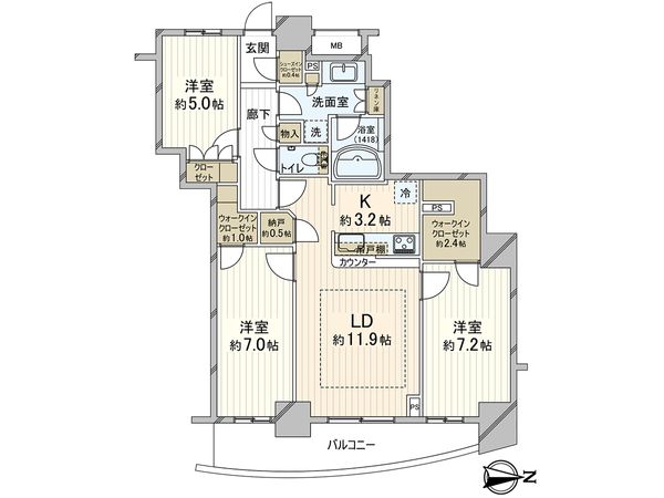 ドリームタワーキュアレジデンス 間取図(平面図)